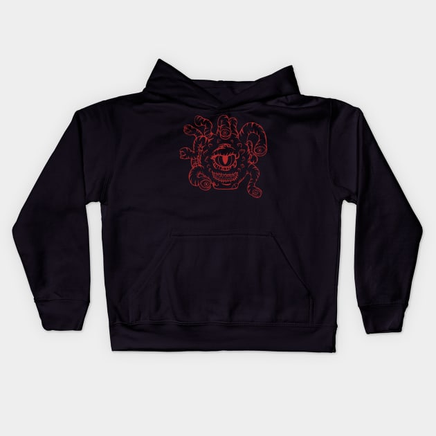 Beholder, red Kids Hoodie by Karl_The_Faun